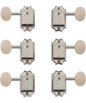 Gibson Deluxe White Button Tuner Set, Vintage Nickel - zestaw kluczy