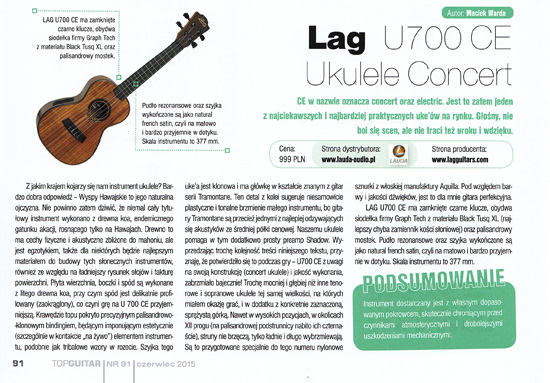 Lag U700 CE Ukulele Concert